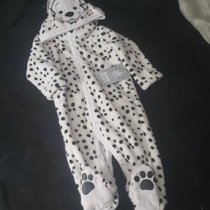 Dalmation feetie onesie